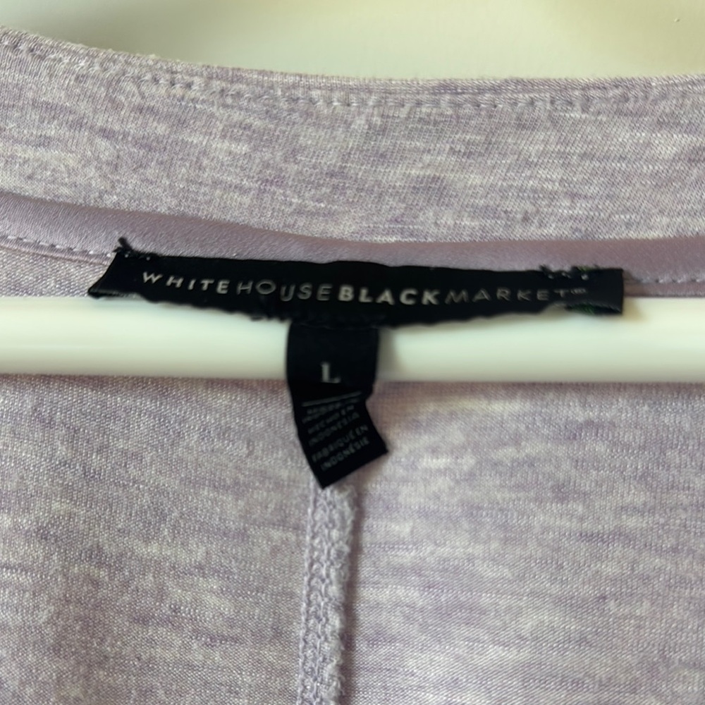 White House Black Market Purple Relaxed Short Sleeve Tee - Picture 2 of 6